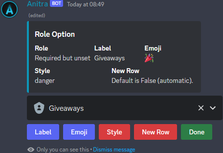 Image of role setup