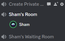 Image of user in their private room